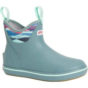 NWB XTRATUF Women's Ankle Deck Boot Trooper Blue/Beach Glass Size 6 Waterproof